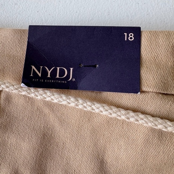NYDJ Relaxed Trouser Fray Hem Size 18 Tan Lift Tuck Technology NWT Nautical - Picture 11 of 16